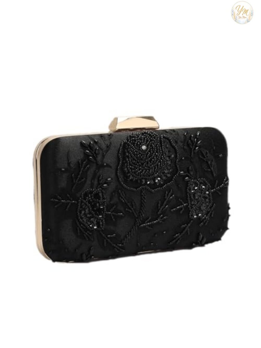 Beaded Sequin Clutch Evening Bag Embroidered Party Purse with Chain